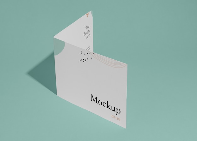 Close up on isolated brochure mockup