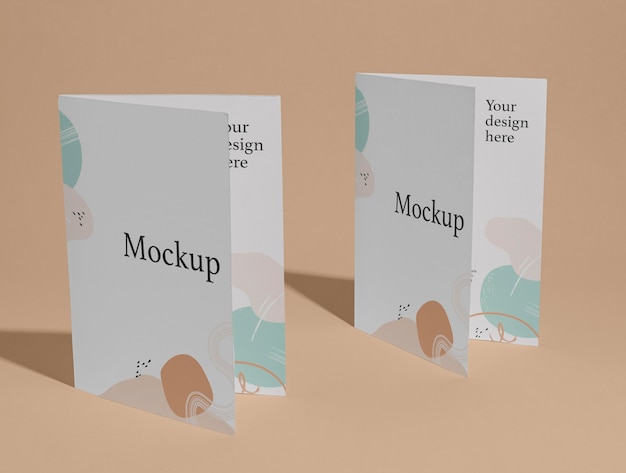 PSD close up on isolated brochure mockup