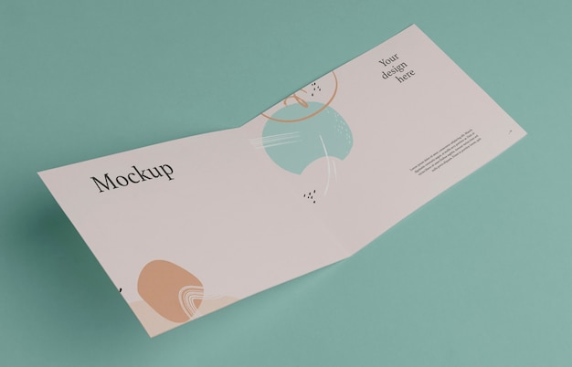 close up on isolated brochure mockup