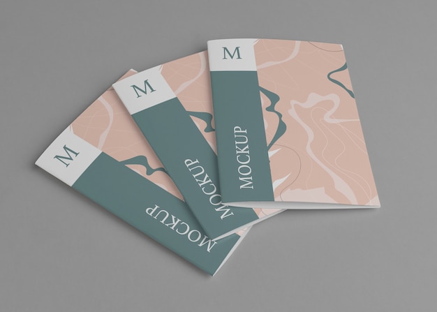 Close up on isolated brochure mockup
