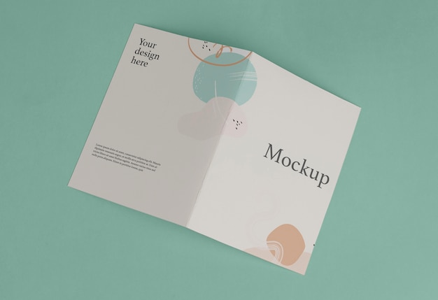 Close up on isolated brochure mockup