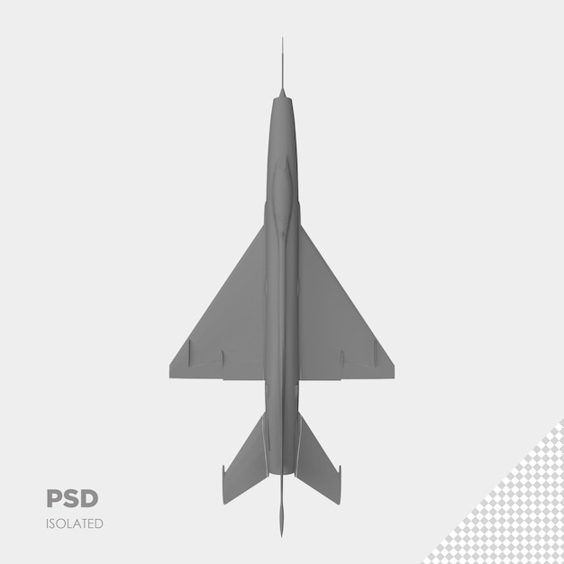 PSD primo piano su aereo a reazione 3d isolato premium psd