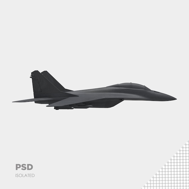 Primo piano su aereo a reazione 3d isolato premium psd