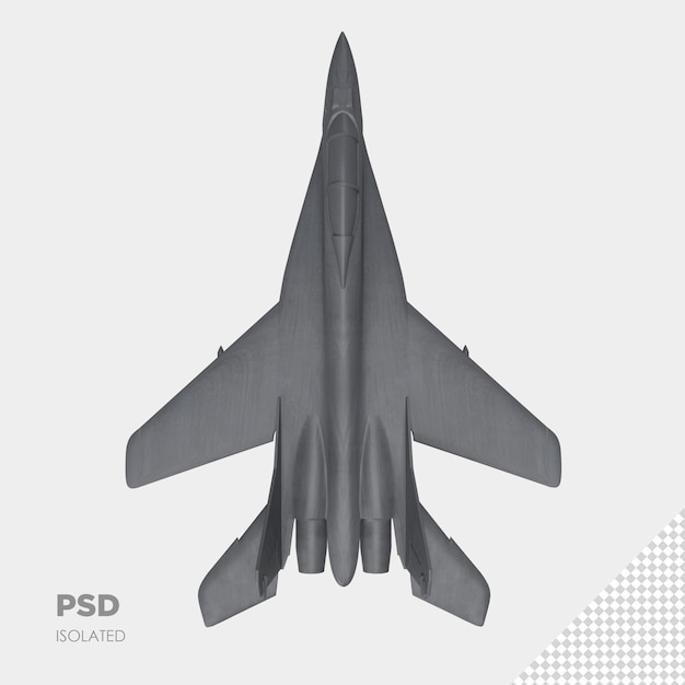 Close up on jet plane 3d isolated premium psd