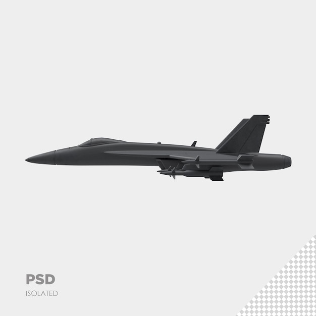 PSD close up on jet plane 3d isolated premium psd