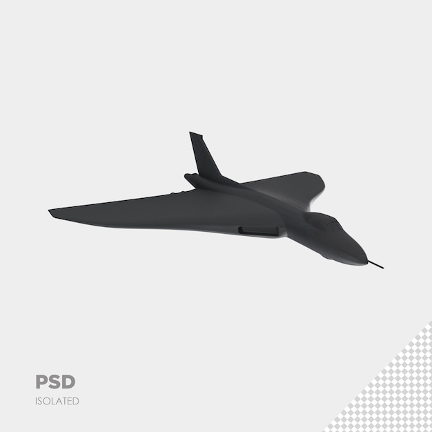 PSD close up on jet plane isolated rendering