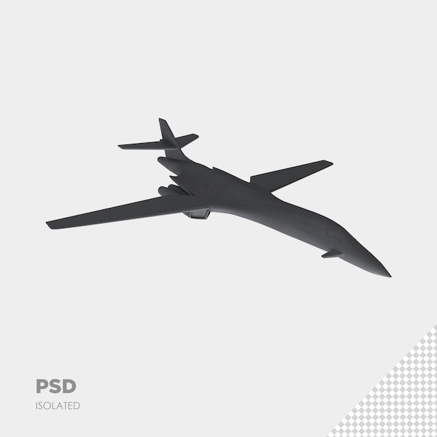 PSD close up on jet plane isolated rendering