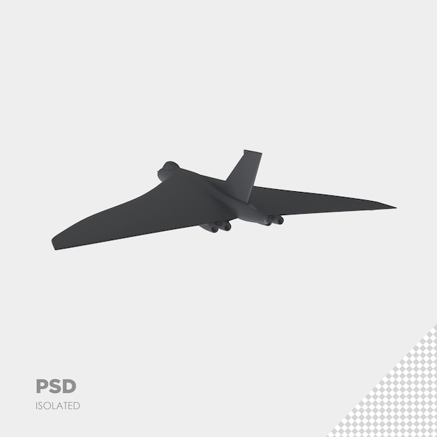 PSD close up on jet plane isolated