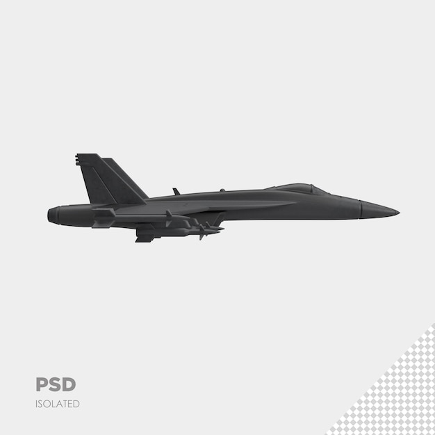 PSD close up on jet plane isolated