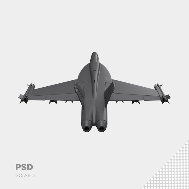 PSD close up on jet plane isolated