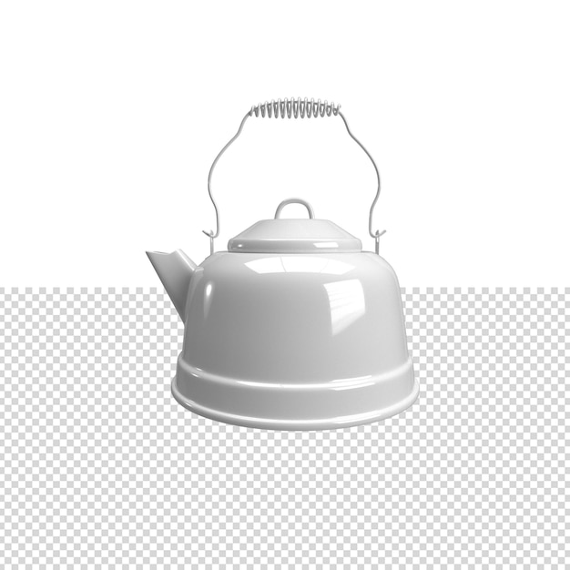 PSD close up on kettle isolated