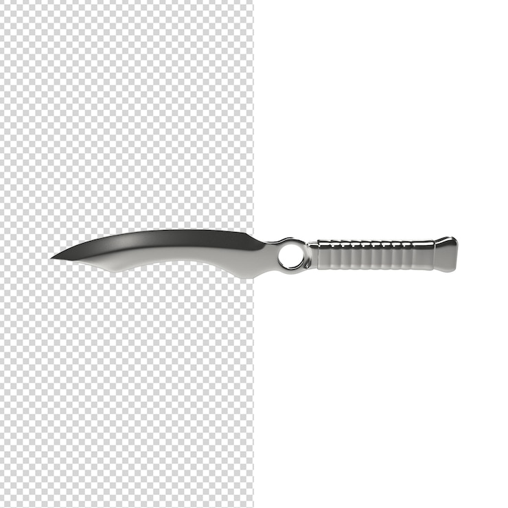 PSD close up on knife isolated premium psd