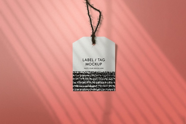 PSD close up label tag mockup issolated