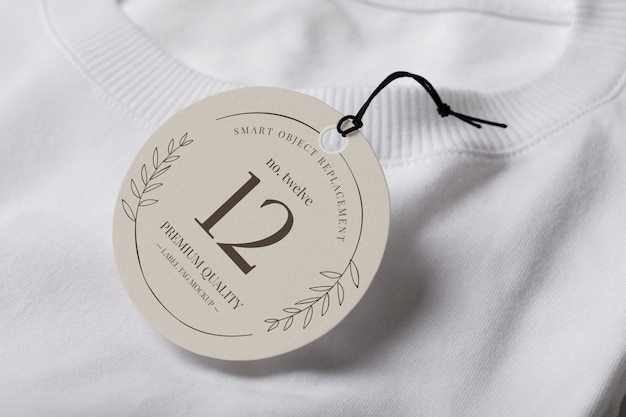 Close up on label tag mockup