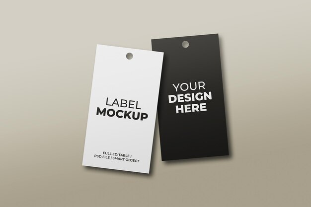 Close up on label tags mockup