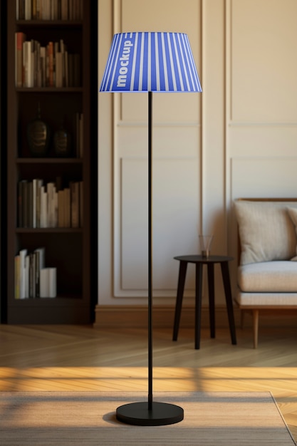 PSD close up on lamp mockup indoors