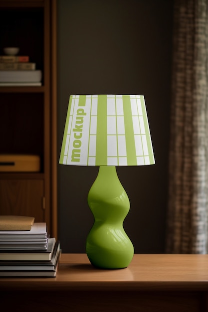 Close up on lamp mockup indoors