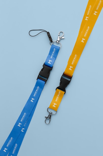 PSD close up on lanyard mockup design