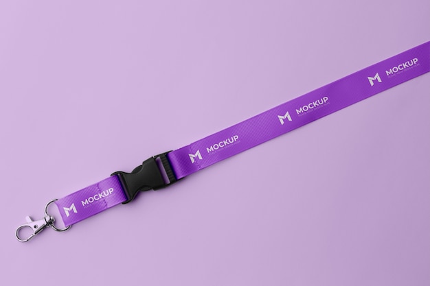 PSD close up on lanyard mockup design