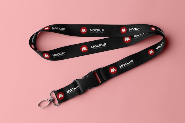 PSD close up on lanyard mockup design