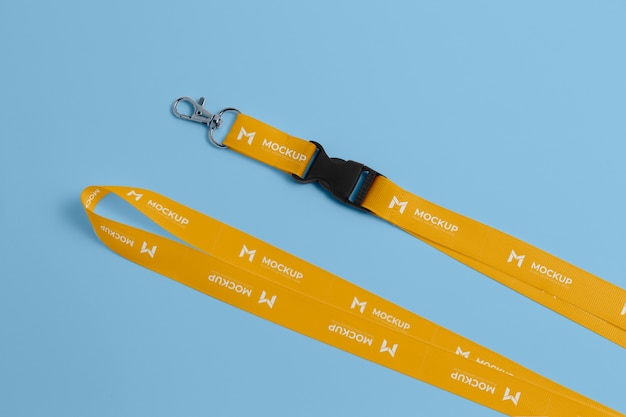 PSD close up on lanyard mockup design