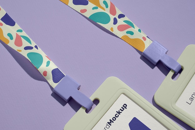 PSD close up on  lanyard mockup design