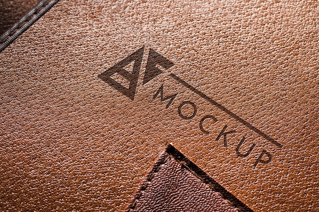 PSD close-up of leather agenda edge