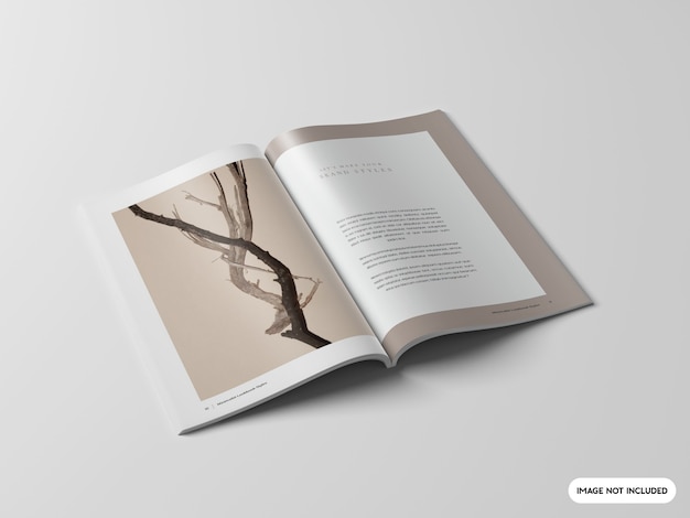 close up on letter magazine mockup