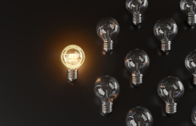 PSD close up on lightbulb mockup