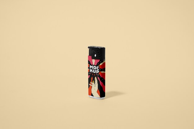 PSD close up on lighter mockup