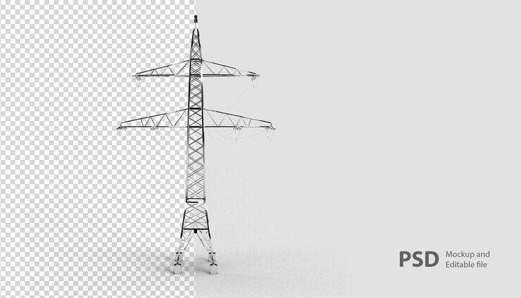 Крупным планом на осветительной вышке в 3d-рендеринге изолированы