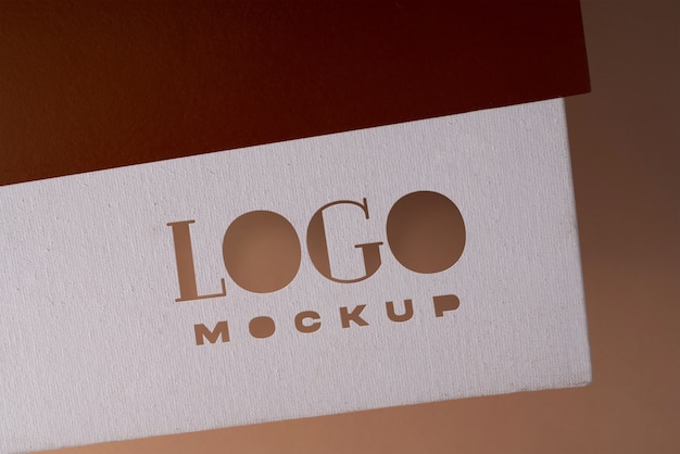 PSD close up on logo effects on paper