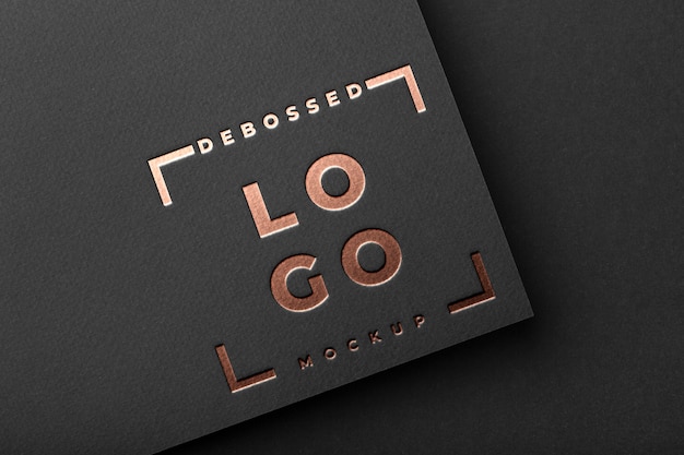 PSD close up on logo mockup