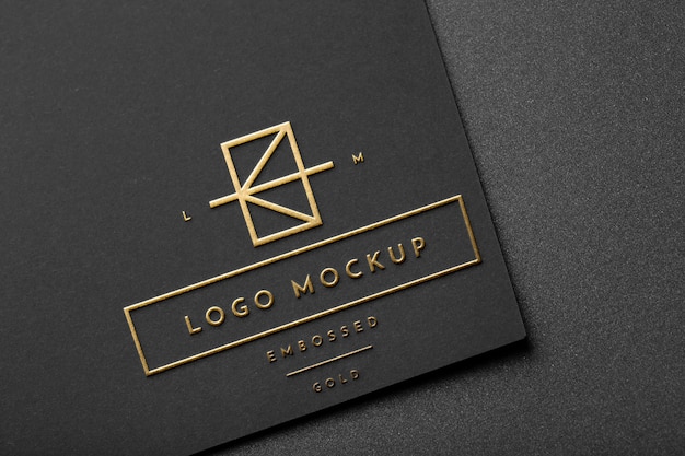 PSD close up on logo mockup