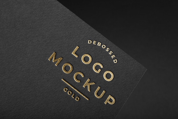 PSD close up on logo mockup