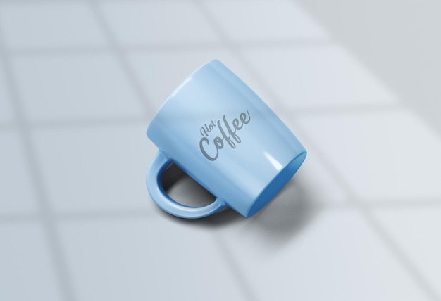 Close up on luxury coffee cup mockup