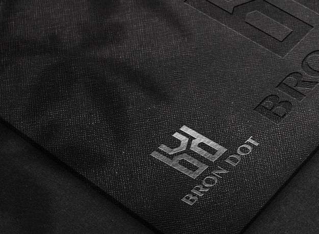 Close up on luxury foil logo mockup