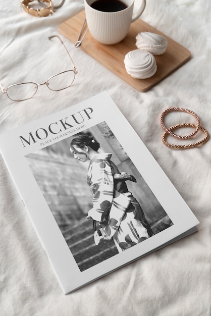 close up on magazine in the bedroom