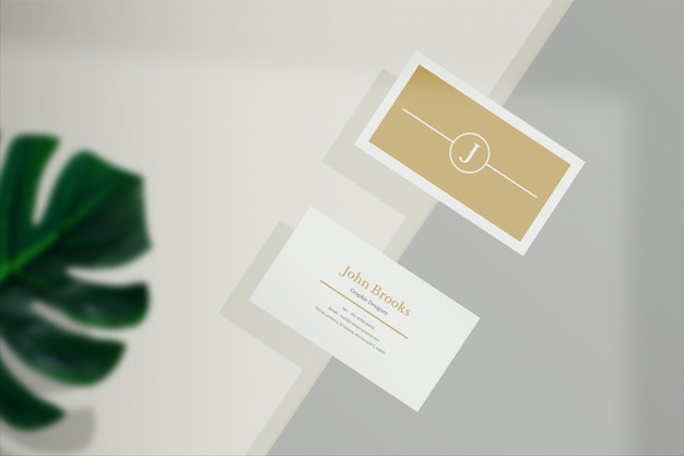 Close up on minimal business card mockup