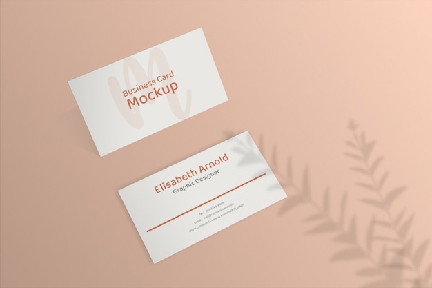 Close up on minimal business card mockup