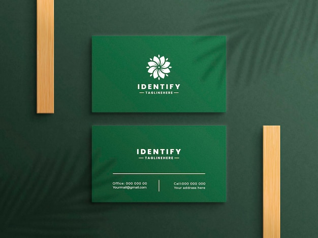 PSD close up on minimal business card mockup