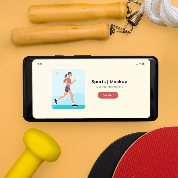 close-up mobile and sport equipment