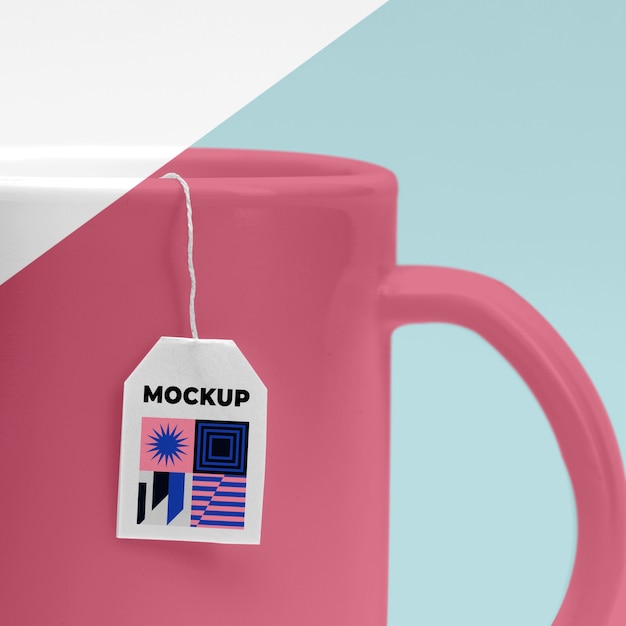 PSD close up mockup cup of tea