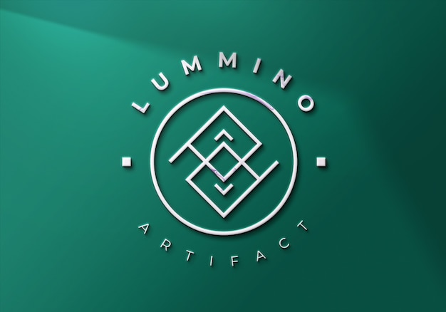 PSD primo piano sul moderno logo 3d mockup sulla parete