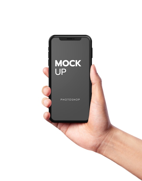 PSD close up on modern mobile mockup