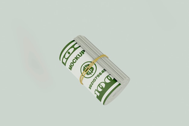 Close up on money bills mockup