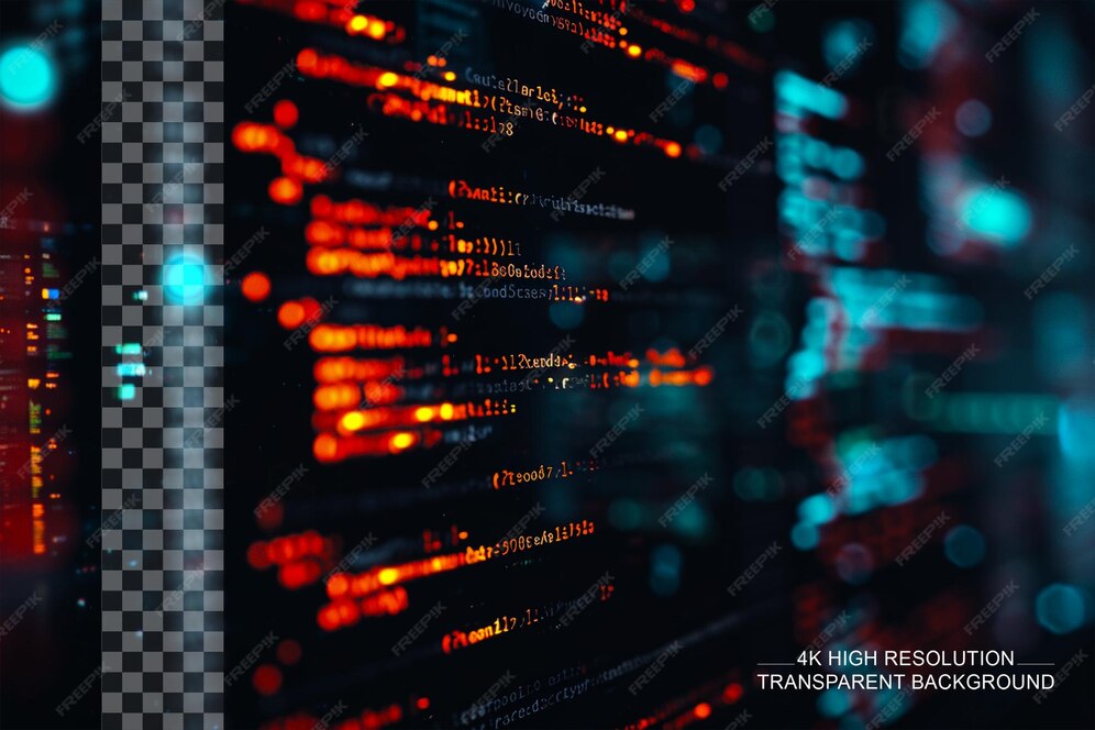 Premium PSD | Close up of monitor displaying source code coding program ...