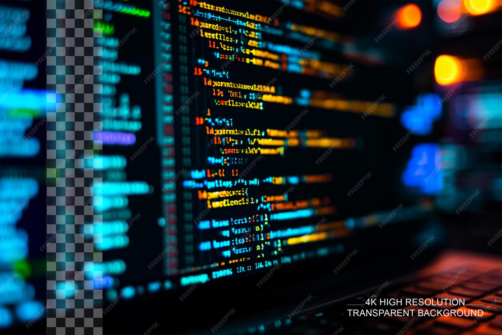 Premium PSD | Close up of monitor displaying source code coding program ...