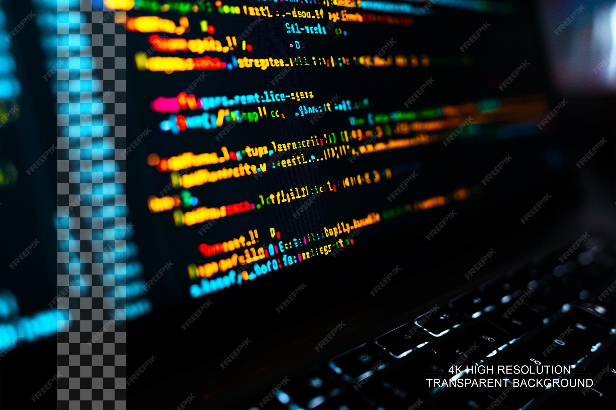 Premium PSD | Close up of monitor displaying source code coding program ...