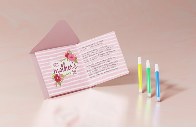 PSD close-up mothers day greeting card